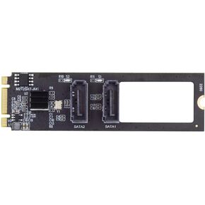 xiwai Vertical JMB582 2280 NGFF Key B+M PCI Express to SATA 3.0 6Gbps Dual Ports Adapter Converter Hard Drive Extension Card