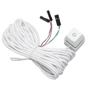 White Mechanical Key, Material, Blue Backlit Switch, External PC Power Switch for Desktop Office Games (Colorful Light 2m)
