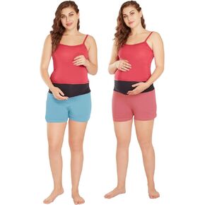 2 Pack - Maternity Shorts for Women Stretch Yoga Pants Pregnancy must haves -(Available in plus size)