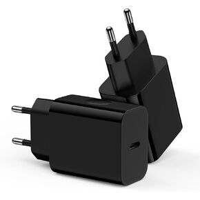 European Travel Plug Adapter for Samsung Galaxy S23 Ultra A14 5G A54 A24 A23 A53, 20W Fast USB-C Power Adapter Europe Plug Adapter Charger Block for iPhone 15 Pro Max/15 Pro/15/14/13/12/11,Pixel 8