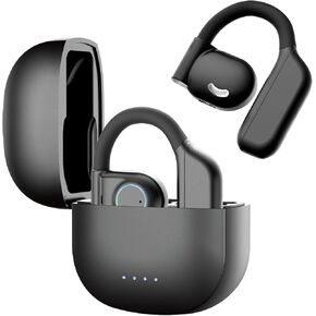 Open Ear Headphones Wireless Bluetooth 5.3 Earbuds with Earhooks Microphone Clear Sound,40H Playtime IPX7 Waterproof, Light Weight Comfortable Fit,Suitable for Running,Workouts(Black)