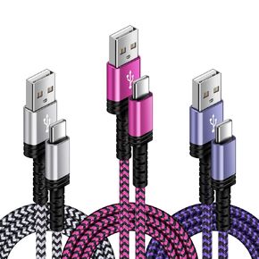 USB C Charger Cables for Google Pixel 7 Pro 8 7A 8 Pro 6A 4A 3A,3/6/10FeeT Type USB C Android Phone Fast Charging Car Cord for Samsung Galaxy S23 FE A14 A54 A13 S9;Moto G Stylus;iPhone 15 Pro Max