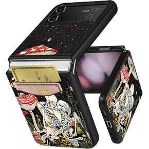 Shorogyt for Samsung Galaxy Z Flip 5 Wallet Case with Card Holder, Designer Marble Pattern Back Flip Folio Leather Phone Cases Z Flip 5 for Women Men Girls