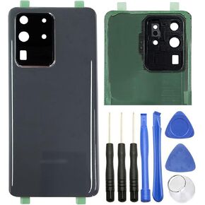 Galaxy S20 Ultra Rear Back Glass Cover Replacement for Samsung Galaxy S20 Ultra 6.9" LTE G988B/DS,S20 Ultra 5G SM-G988(NOT for S20+ 6.7",NOT for S20 6.2") (Grey/Camera Lens)