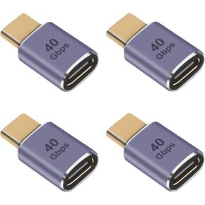 4PCS USB C Extender Adapter 40Gbps USB-C Type-C Male to Female Extension Adapter,Support up to 40Gbps Data Transfer 100W Power Delivery and 8K@60Hz Video Compatible for USB4, Laptop