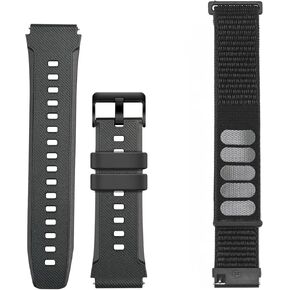 Smart Watch Band 22mm 2 Pack, for AMAZTIM Smart Watch Bands Replacement M2/T2, Compatible with SUNKTA K-52, TPU Sports Straps Bands, Adjustable Wristband, Men Smartwatch Band