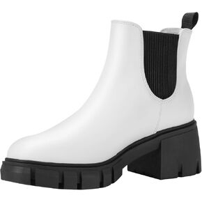 Women's Chelsea Boots Platform Ankle Boots Elastic Fashion Lug Sole Chunky Heel Booties