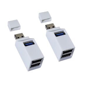 (2 Pack) USB 2.0 Splitter,3-Port USB 3.0 Hub, USB Port Expander Dongle Portable for PC, Laptop and More (Black)