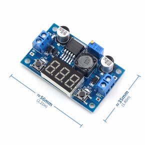 LM2596S DC-DC Buck Converter DIY 4-40V to 1.25-37V Step-Down Regulator Power Module Volt Stabilizer with LED Voltmeter Display