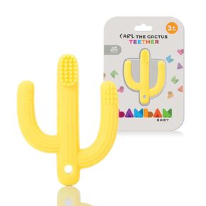 BAMBAM Baby – Premium Silicone Teething Toothbrush Toy | 100% BPA Free, Child Safety Tested, for Baby & Infant 3-6 and 6-12 Months | Carl The Cactus Teether Toys (Magic Magenta)