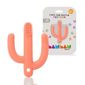 BAMBAM Baby – Premium Silicone Teething Toothbrush Toy | 100% BPA Free, Child Safety Tested, for Baby & Infant 3-6 and 6-12 Months | Carl The Cactus Teether Toys (Magic Magenta)