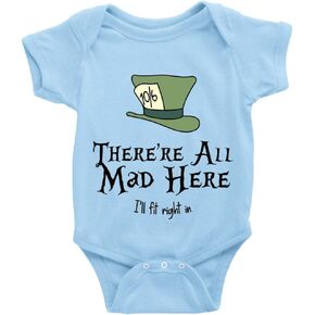 The Mad Hatters Baby Bodysuit girl boy Infant Toddler Organic Clothes Creeper