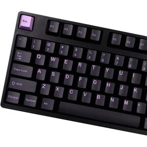 GMK Lilac on Black Keycap Cherry Profile DYE Sublimation 142 Keys ISO Enter 2u 2.25u 2.75u 3u 6.25u 7u Spacebar 1.75u 2u 2.25u Shift