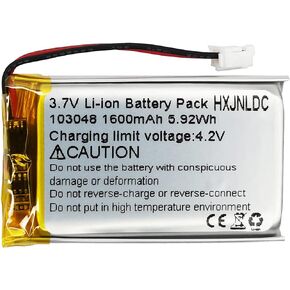 DC 3.7V 1600mAh 103048 Rechargeable polymer lithium ion battery Replacement for DIY 3.7-5V electronic product, mobile energy storage power supply