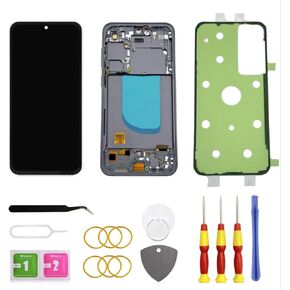 AMOLED for Samsung Galaxy S23 FE 5G LCD Display Screen Assembly Replacement for Samsung Galaxy S23 Fan Edition Touch Digitizer Screen with Frame Toolkits SM-S711U S711W US Version Graphite