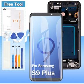 OLED for Samsung Galaxy S9 Plus Screen Replacement G965F G965U G965W G9650 G965N 6.2'' LCD Display Touch Digitizer Assembly with Tools (Black with Frame)