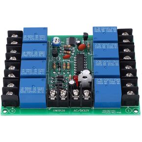 Power Time Sequence Board 8-Channel QF-S10-8 0.2-4S Adjustable Delay Relay Board Time Sequence Module Electronic Components