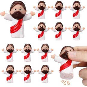 Bememo 24 Pcs 24 Pcs Large Rubber Squeak Jesus Figures Bath Toys 2.36 Inches Jesus to Hide and Seek Bathtub Rubber Sound Jesus for Baby Shower Kids Toddler Party Religious Christ Student School Gift