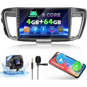 Roinvou 2+32G Android Car Stereo for Honda Accord 9th 2.0L 2014-2016 (Manual A/C + LHD), 10.1" Touchscreen in-Dash GPS Navigation with Wireless CarPlay Android Auto Mirror Link WiFi Bluetooth FM RDS