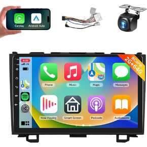 (8Core 2+64G)-for Honda CRV 2007-2011 Android Car Stereo Wireless Carplay Android Auto, 9" HD 1280 * 720P IPS Touchscreen Car Radio GPS WiFi DSP Audio Bluetooth 5.0 SWC+ Backup Camera