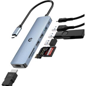 7 in 1 USB C Hub, Tymyp USB C HUB Adapter, a Versatile hub with 4K HDMI, 100W PD, USB 3.0 Ports, 2 x USB 2.0 Ports and an SD/TF Card Reader