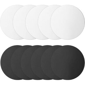 10PCS Phone Metal Plates for Magnetic Car Phone Holders, Mobile Phone Metal Plate Replacement Strong Self-Adhesive Phone Metal Magnet Stickers for Magnetic Mount Cradle Black Silver