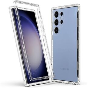 ULAK Compatible with Samsung Galaxy S23 Ultra 5G Case, Heavy Duty Shockproof Hybrid Soft TPU Bumper Drop Protection Transparent Phone Case for Galaxy S23 Ultra 5G 6.8 inch - Clear Glitter in Kuwait