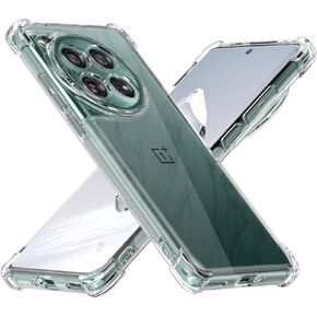 Case for OnePlus 12R, Clear Phone Cover with Reinforced Corner Bumper Slim Fit Shockproof Flexible TPU Case for OnePlus 12R - Transparent