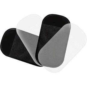 4 x Lilware Antislip Sticky Mat for Car Dashboard or Any Other Surface. 4 x Clear Washable Silicone Gel Pad for Miscellaneous Equipment - Phones, Cameras and Other Small Items. Transparent