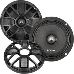 ORION XTR XSM805SL Ultra Efficient Shallow Slim 8" Mid-Range Bullet Loudspeakers W/Grills, 1400W Max Power, 350W RMS, 4 Ohm - Pro Car Audio Stereo, Midrange Speakers (Pair)