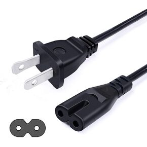 8ft TV Power Cord for Samsung UN40H5201AF UN40H5203AF LG TCL Roku 55S405 55FS4610R Sony Hisense Haier Insignia Sharp Toshiba JVC Hisense 2 Prong IEC C7 TV AC Cable Replacement