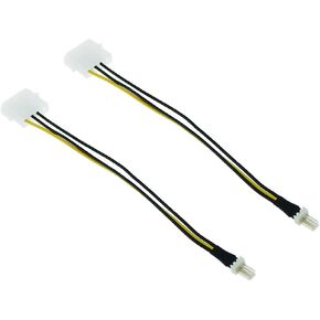 2pcs 3 Pin ATX Fan to D Type Large 4 Pin Molex Connector PC Computer CPU Case Fan Power Connector Cable Adapter