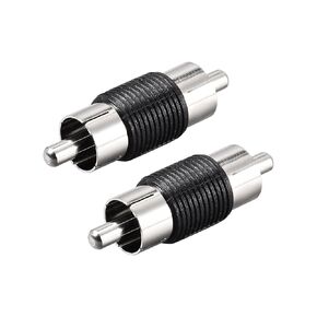 uxcell RCA Male to RCA Male Audio Video Coupler Adapter Nickel Plated 2pcs