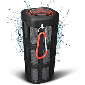 TREBLAB FX100 Waterproof Rugged Portable Bluetooth Speaker - Shockproof, for Outdoors in All Weather, Loud, FM Mode, Portable Wireless Speaker for Travel, Golf Cart, Bike (Renewed)