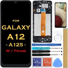 شاشة بديلة LCD تعمل باللمس محول الأرقام الجمعية لسامسونج غالاكسي A12 A125 A125F SM-A125F/DSN A125F/DS A125F A125M 6.5"