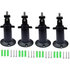 Adjustable Security Metal Wall Mount Indoor/Outdoor Aluminium Alloy Camera Mount for Arlo, Arlo Pro, Arlo Pro 2, Arlo Pro 3, Arlo Ultra Surveillance Camera (4 Pcs, Black)