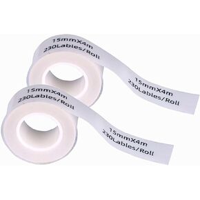 2 Rolls Label Tapes Compatible for Phomemo D35 Label Maker Thermal Sticker Labels 0.59"x13ft (15mmx4m) Transparent Paper for Home School (Transparent, 15mm*4m+2R)