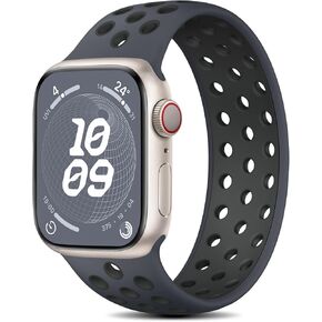 Adorve Solo Loop Band Compatible with Apple Watch Band 44mm 45mm 49mm 41mm 40mm 38mm 42mm for Men Women, Breathable Sport Silicone Wristband for iWatch Series 9 8 7 6 5 4 3 2 1 SE Ultra Ultra 2