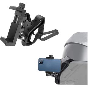 حامل خوذة الهاتف لهاتف iPhone 14 Pro Max 13 12 11 10، حزام الذقن لخوذة الدراجة النارية لـ GoPro Hero 11/10/9/8/7/(2018)/6/5 أسود، DJI Osmo Action 3/2، Insta360 ONE R، و اكثر in Kuwait
