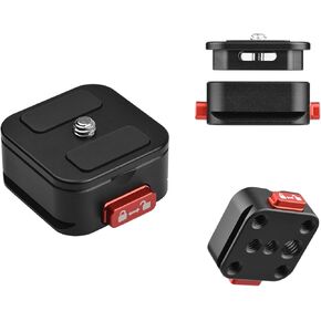 Andoer Aluminum Alloy Quick Release Plate Tripod QR Plate Camera Mount Adapter Quick Setup with 1/4 Inch Screw for DSLR Camera