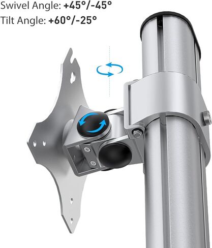 حامل شاشة ثلاثي عالي التحمل - حامل شاشة رأسي عالي التحمل يناسب شاشتين مقاس 17 إلى 27 بوصة وشاشة واحدة مقاس 49 بوصة مع دوران وإمالة وارتفاع قابل للتعديل، وسعة وزن تصل إلى 33 in Kuwait