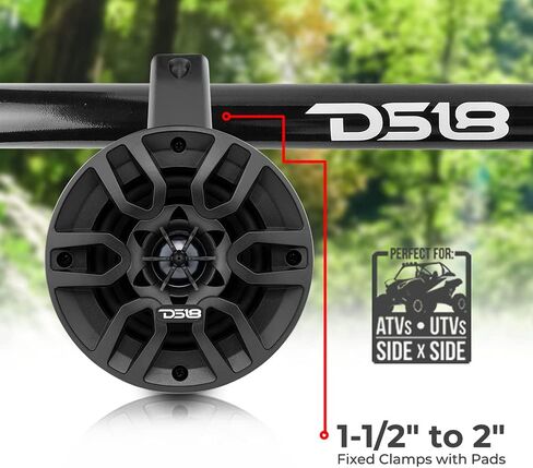 DS18 Hydro NXL-4TP/BK Black Marine Tower Speaker – 4", 2-Way, 150W Max, 50W RMS, 100% UV Stable, IPX5 Marine, 4 Ohms - for All Elements, UTV, ATV & Jeeps (Pair) in Saudi Arabia