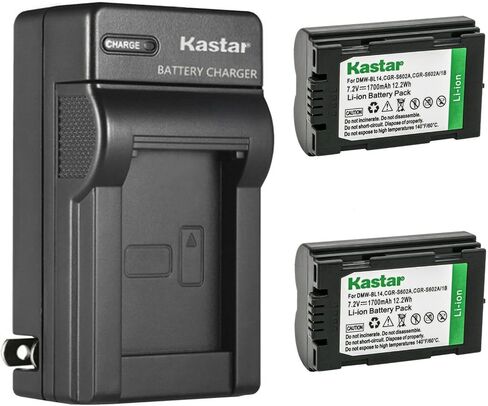 بطارية Kastar بديلة لبطارية وشاحن حائط تيار متردد من قطعتين لباناسونيك CGR-S602، CGR-S602A، CGR-S602A/1B، CGR-S602E/1B، CGR-S602SE، CGR-S603، CGR-S603A/1B، بطارية DMW-BL14 in Saudi Arabia