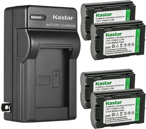 بطارية Kastar بديلة لبطارية وشاحن حائط تيار متردد من قطعتين لباناسونيك CGR-S602، CGR-S602A، CGR-S602A/1B، CGR-S602E/1B، CGR-S602SE، CGR-S603، CGR-S603A/1B، بطارية DMW-BL14 in Saudi Arabia