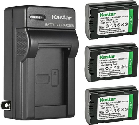 بطارية Kastar بديلة لبطارية وشاحن حائط تيار متردد من قطعتين لباناسونيك CGR-S602، CGR-S602A، CGR-S602A/1B، CGR-S602E/1B، CGR-S602SE، CGR-S603، CGR-S603A/1B، بطارية DMW-BL14 in Saudi Arabia