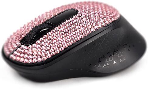 Bling Bluetooth Wireless Mouse, Sparkle Rhinestone Wireless Mouse with Dual Mode Bluetooth + USB Receiver,1500 DPI for Tablet Computer Notebook PC Laptop Mac (Pink) in Saudi Arabia