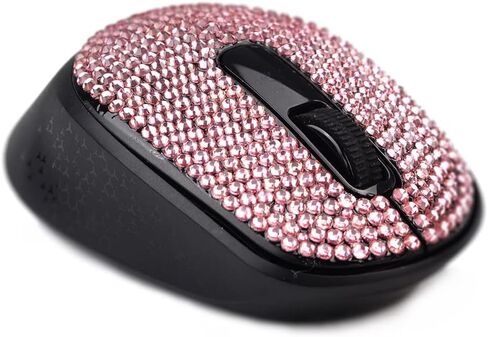 Bling Bluetooth Wireless Mouse, Sparkle Rhinestone Wireless Mouse with Dual Mode Bluetooth + USB Receiver,1500 DPI for Tablet Computer Notebook PC Laptop Mac (Pink) in Saudi Arabia