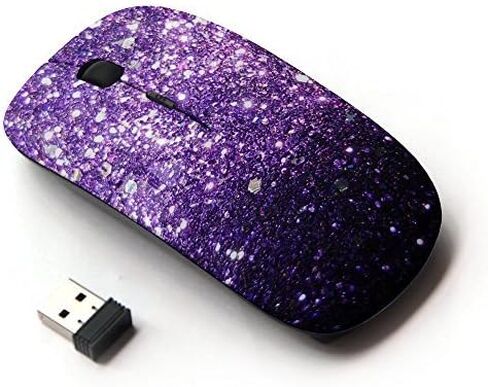 [ Optical 2.4G Wireless Mouse ] Glitter Purple Shiny Dark Bling in Saudi Arabia
