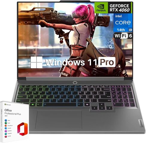 Lenovo Legion Pro 5i Gaming Laptop, 16" WQXGA 2K 240Hz Screen, Intel i9-13900HX, NVIDIA GeForce RTX 4070, 16GB DDR5 RAM, 1TB SSD, RGB Backlit KB, Wi-Fi 6, Windows 11 Pro with Office Lifetime License in Saudi Arabia