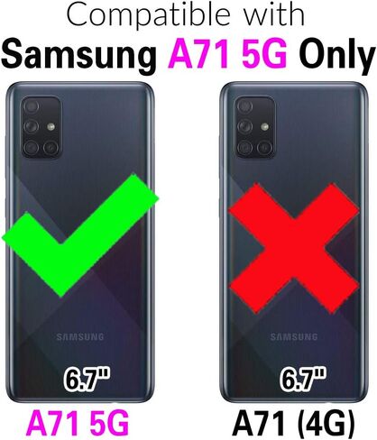 Asuwish متوافق مع حافظة محفظة Samsung Galaxy A71 5G وواقي شاشة من الزجاج المقسى وغطاء جلدي قابل للطي وحامل بطاقات وحامل ملحقات الهاتف وحافظات الهاتف لـ Glaxay A 71 G5 Gaxaly 71A S71 أحمر in Kuwait